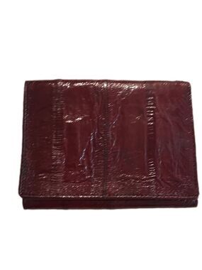 Eel skin leather vintage 3 folds